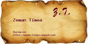 Zeman Tímea névjegykártya
